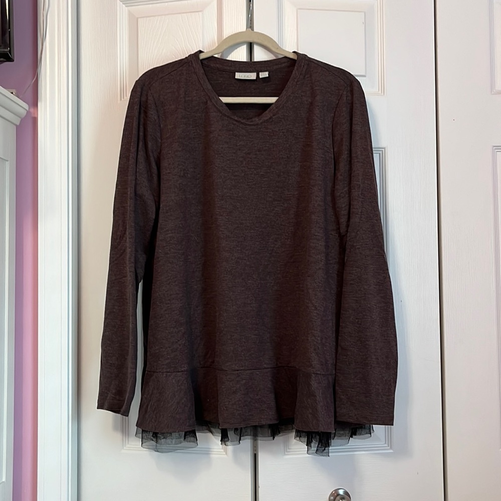 LOGO Long Sleeve with Tulle Ruffle